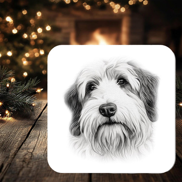 Old English Sheep Dog Coaster Gift: personalised with any wording