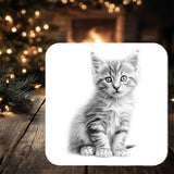Tabby Kitten Coaster Gift: personalised with any Wording