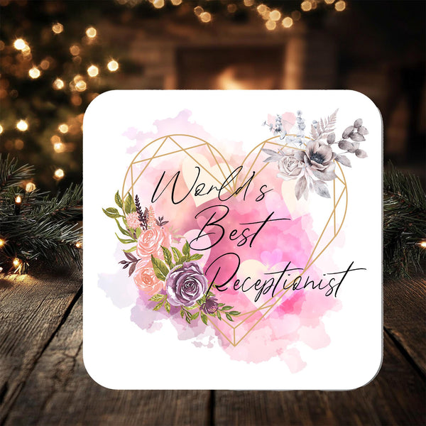 Best Receptionist Coaster Gift: can be personalised