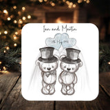 Wedding Coaster Gift for Two Grooms: can be personalised with any names
