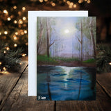 Moonlight Swamp A5 Greetings Card, can be personalised