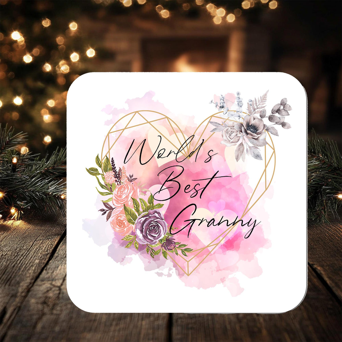 Granny Coaster Gift: can be personalised