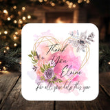 Thank You Coaster Gift: can be personalised with any message