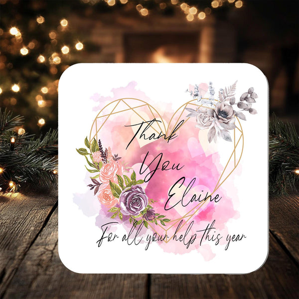 Thank You Coaster Gift: can be personalised with any message