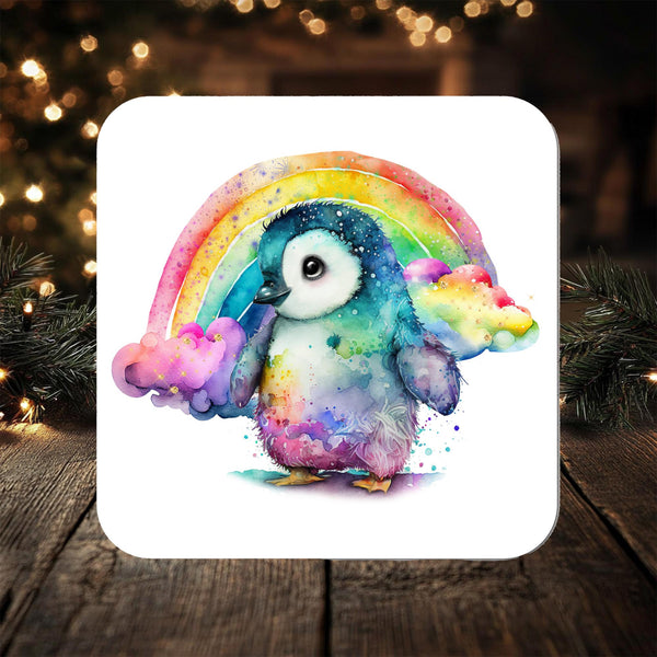 Penguin Rainbow Coaster Gift: personalised with any wording or name