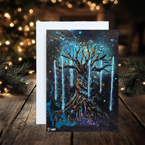 Mystic Tree A5 Glossy Greetings Card, can be personalised