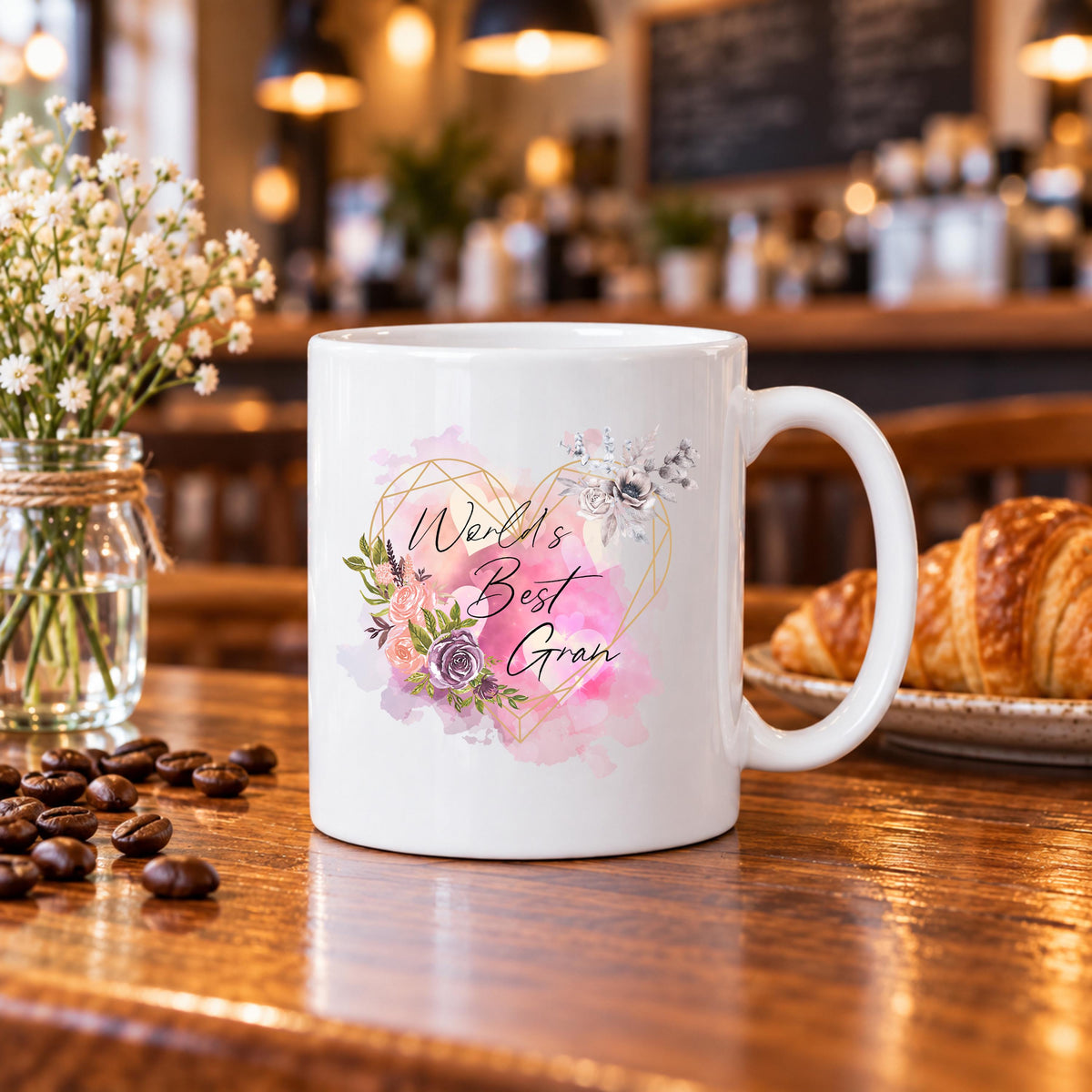 Personalised Gran Mug, Custom Name or Message, 11oz Ceramic Coffee Cup (Dishwasher Safe)