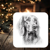 Irish Setter Dog Coaster: personalised with any wording - Rainbowprint.uk