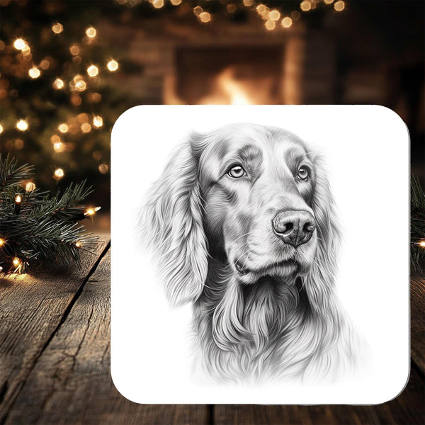 Irish Setter Dog Coaster: personalised with any wording - Rainbowprint.uk
