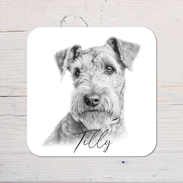 Lakeland Terrier Dog Coaster Gift: personalised with any wording - Rainbowprint.uk