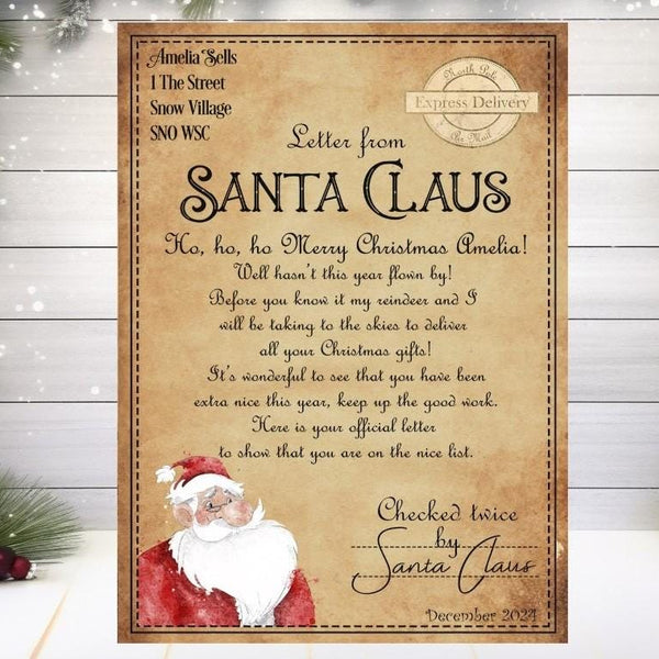 Letter from Santa plus Good List Certificate: Personalised Bundle - Rainbowprint.uk