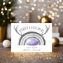 Lilac Reindeer Antlers Personalised Christmas Card, can have any wording on the front - Rainbowprint.uk