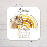 Lioness Motivational Mother Coaster personalised with any wording - Rainbowprint.uk