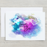Love Is Love Personalised A5 Glossy Greetings Card Any Name On The Front - Rainbowprint.uk
