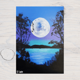 Moon 2 Print, A4 printed on 260gsm glossy canvas art card - Rainbowprint.uk