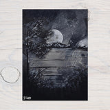 Moon Mountains A4 Print on 260gsm Glossy Art Card: ideal Wall Decor - Rainbowprint.uk