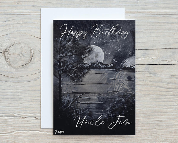 Moon Mountains" A4 Print on 260gsm Glossy Art Card, ideal Wall Decor - Rainbowprint.uk