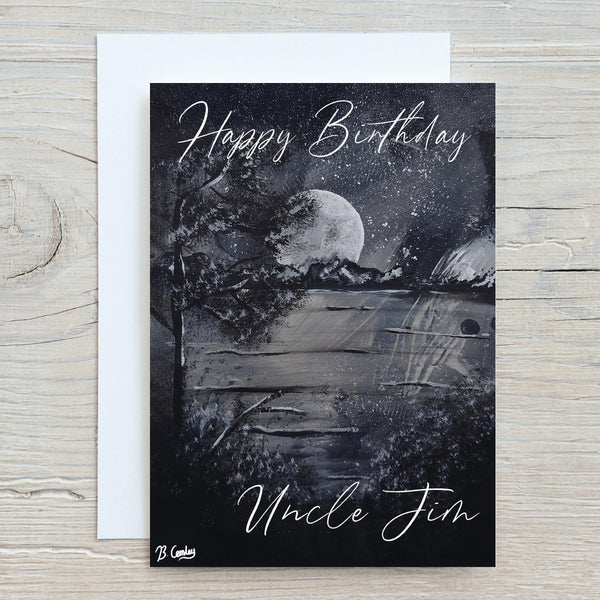 Moon Mountains A4 Print on 260gsm Glossy Art Card: ideal Wall Decor - Rainbowprint.uk