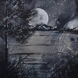 Moon Mountains Greetings Card: Atmospheric art, can be personalised - Rainbowprint.uk