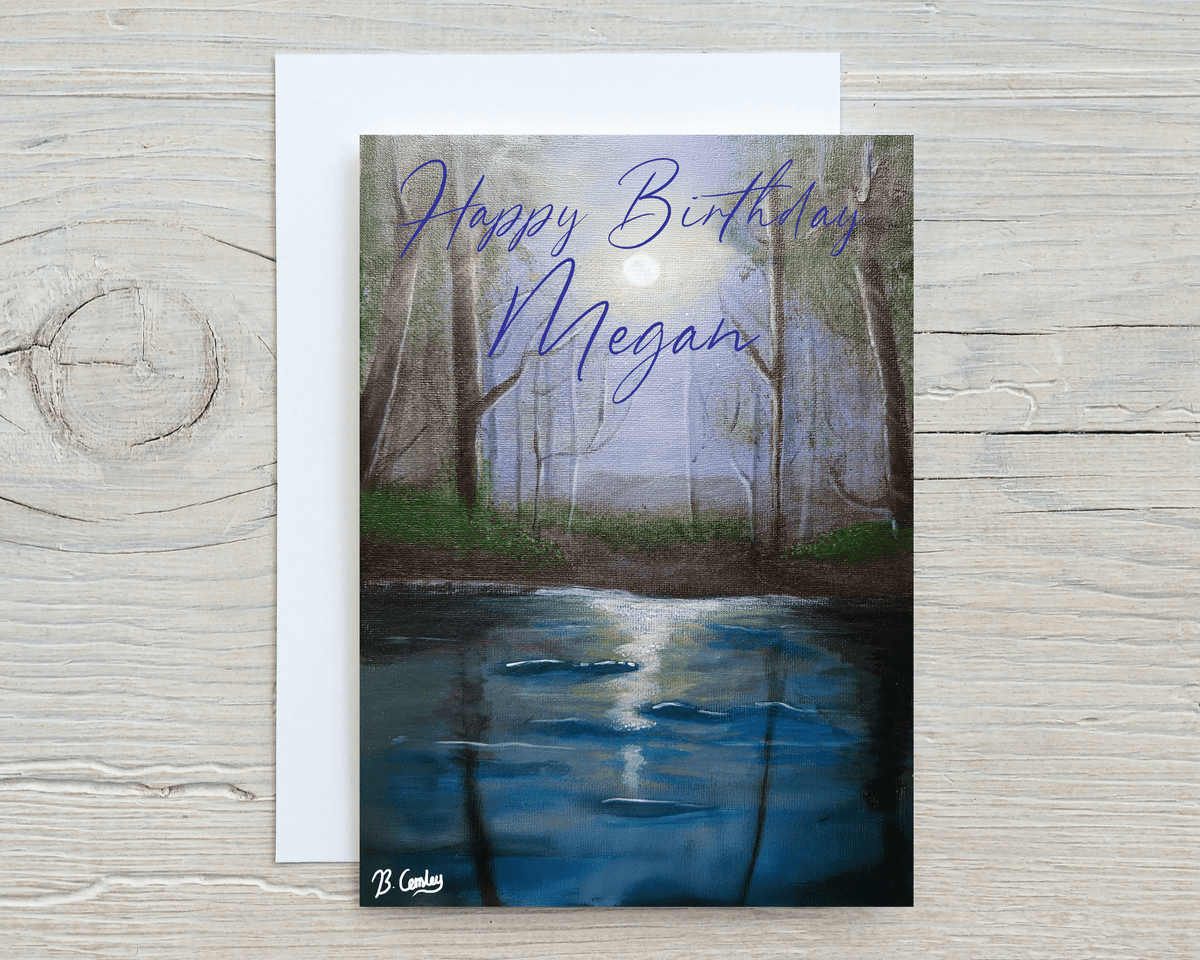 Moonlight Swamp A5 Greetings Card, can be personalised - Rainbowprint.uk