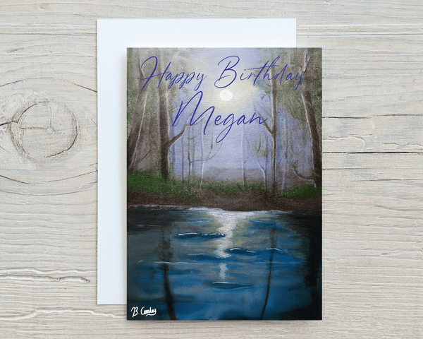 Moonlight Swamp A5 Greetings Card, can be personalised - Rainbowprint.uk