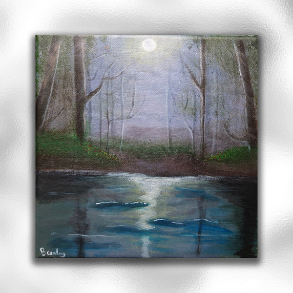 Moonlight Swamp A5 Greetings Card, can be personalised - Rainbowprint.uk