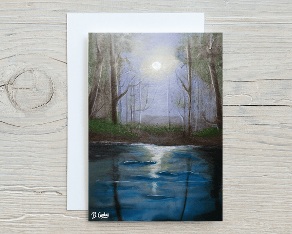 Moonlight Swamp A5 Greetings Card, can be personalised - Rainbowprint.uk