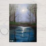 Moonlight Swamp A5 Greetings Card, can be personalised - Rainbowprint.uk