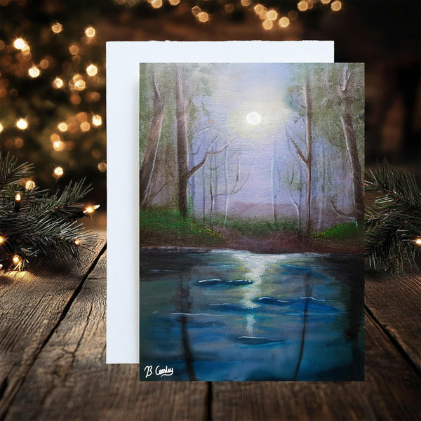 Moonlight Swamp A5 Greetings Card, can be personalised - Rainbowprint.uk