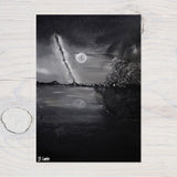 Moonlight Walk Original Painted Canvas 20x20x1.5cm - Rainbowprint.uk