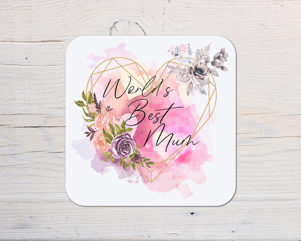 Mother's Day Floral Best Mum Coaster For Her Cup Of Tea, Custom Coaster Kitchen Gift, Afternoon Tea Gift Keepsake For Mums - Rainbowprint.uk