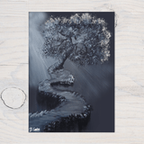 Mysterious Tree Ledge A5 Glossy Greetings Card, can be personalised - Rainbowprint.uk