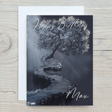 Mysterious Tree Ledge A5 Glossy Greetings Card, can be personalised - Rainbowprint.uk