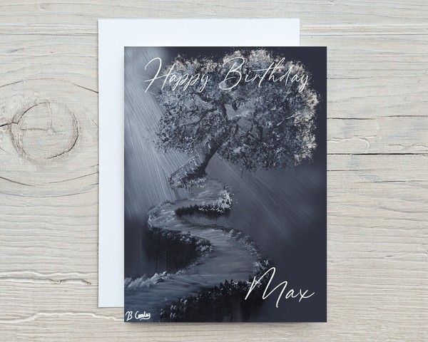 Mysterious Tree Ledge A5 Glossy Greetings Card, can be personalised - Rainbowprint.uk