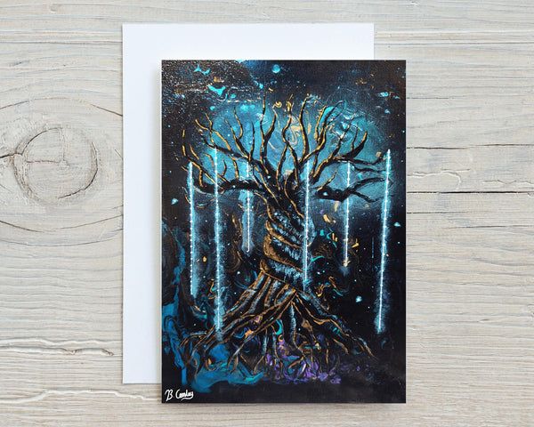 Mystic Tree" A5 Glossy Greetings Card, can be personalised - Rainbowprint.uk