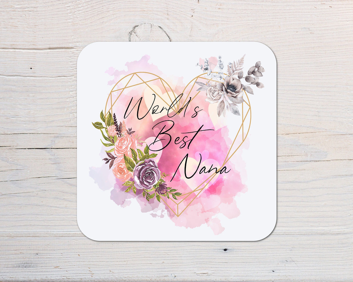 Nana Coaster Gift: can be personalised - Rainbowprint.uk