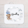 New Baby Bear Blue Design Coaster personalised with any Wording, Message - ideal gift - Rainbowprint.uk