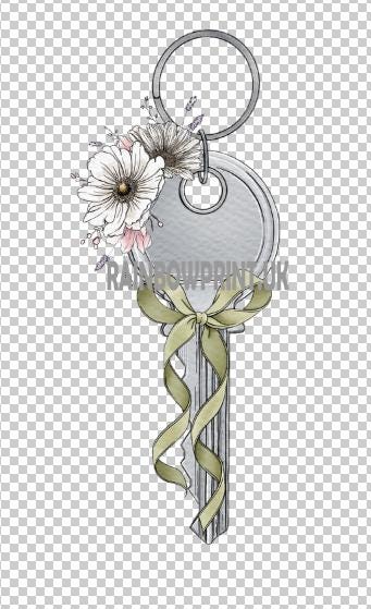 New Home Greetings Card: Front Door Key personalised with any name(s) - Rainbowprint.uk