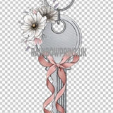 New Home Greetings Card: Front Door Key personalised with any name(s) - Rainbowprint.uk
