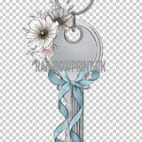New Home Greetings Card: Front Door Key personalised with any name(s) - Rainbowprint.uk