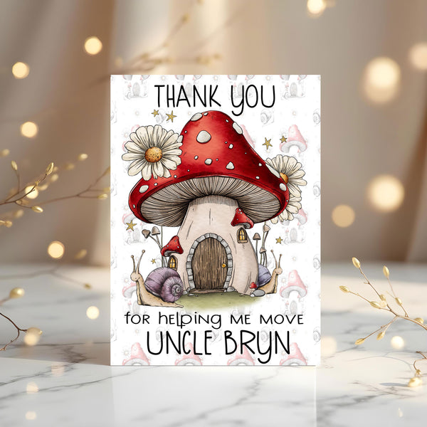 New Home, thank you for helping: personalised card - Rainbowprint.uk