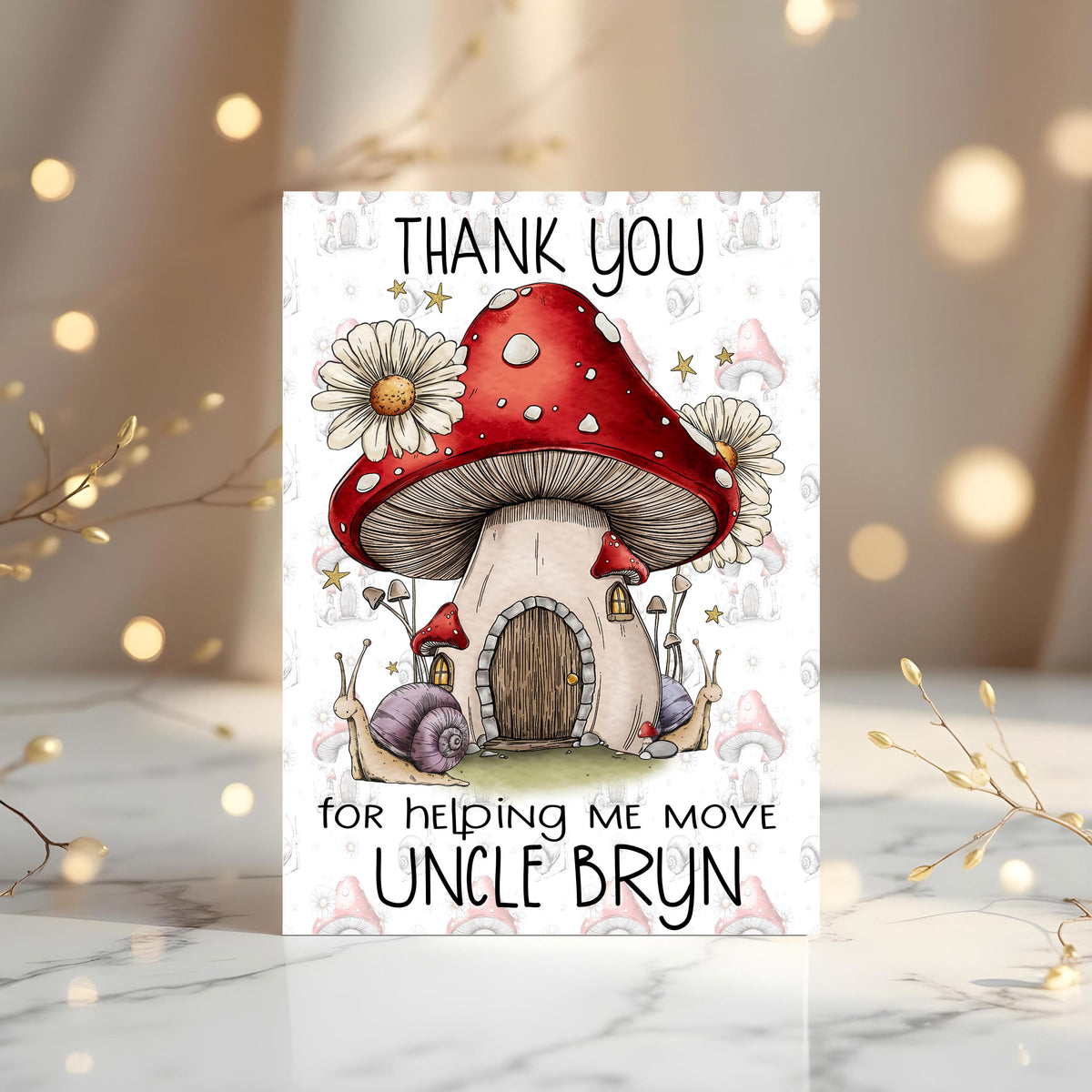 New Home, thank you for helping: personalised card - Rainbowprint.uk