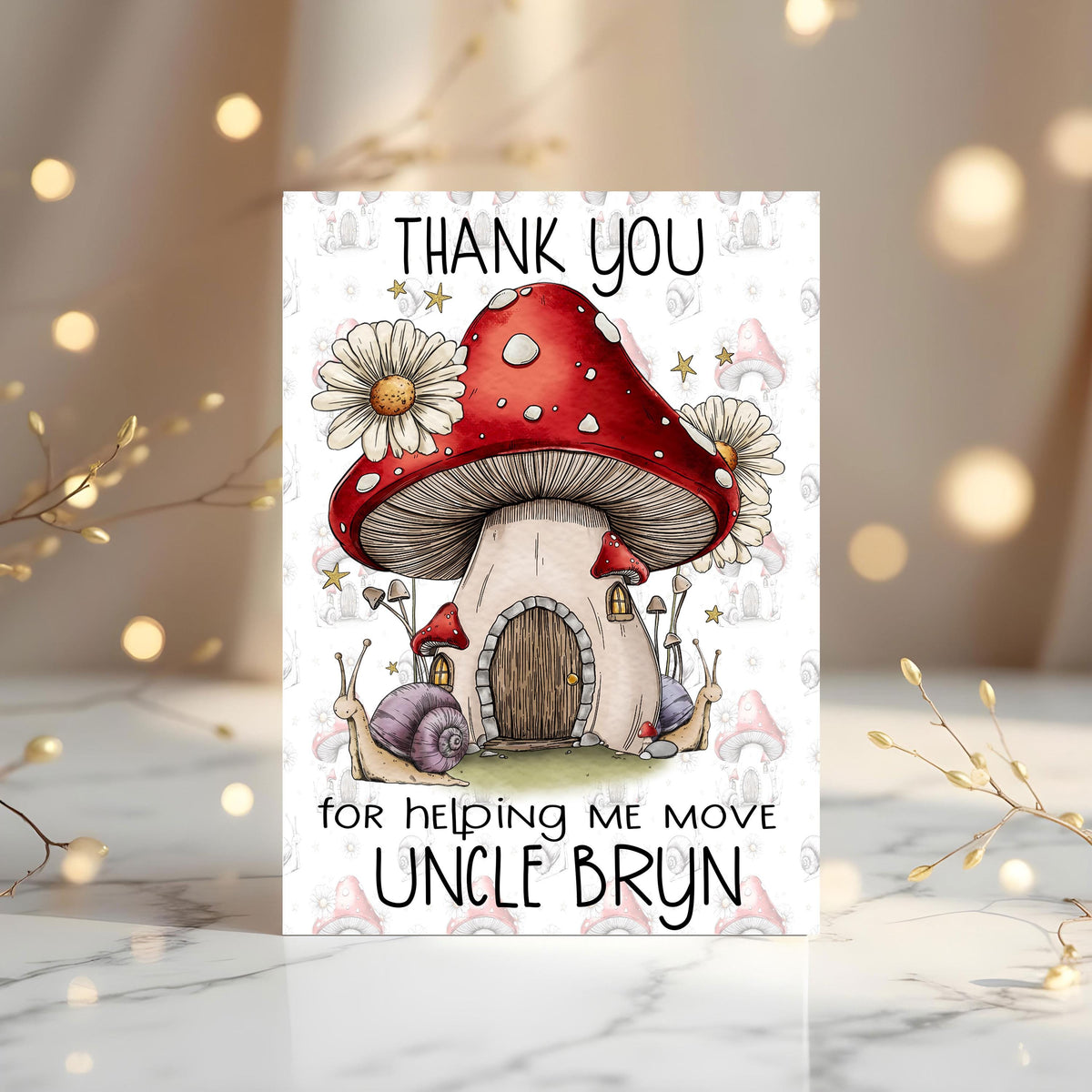 New Home, thank you for helping: personalised card - Rainbowprint.uk