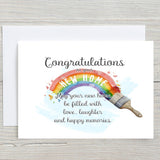 New Home Welcome Card: can be personalised - Rainbowprint.uk