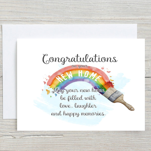 New Home Welcome Card: can be personalised - Rainbowprint.uk