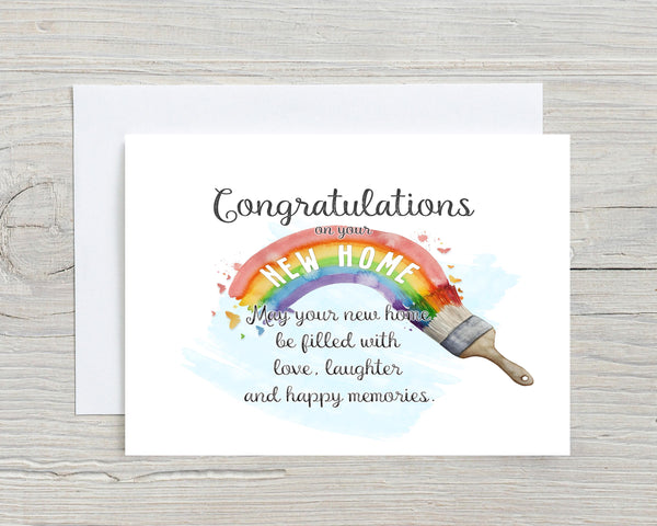 New Home Welcome Card: can be personalised - Rainbowprint.uk