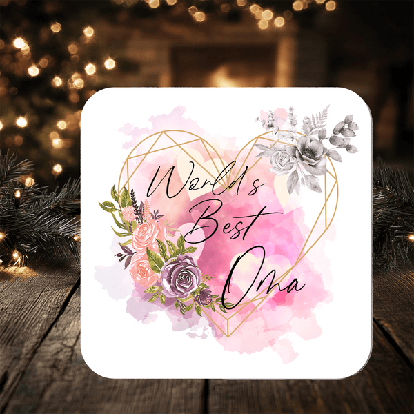 Oma Coaster Gift: can be personalised - Rainbowprint.uk