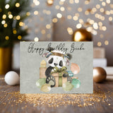 Panda Birthday Card: can be personalised - Rainbowprint.uk