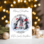 Penguin Family Christmas Card - personalised unique card, A5 with envelope, Xmas Greetings - Rainbowprint.uk