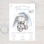 Personalised Baby Birth Art: Teddy Bear Nursery Decor, Pink or Blue, Gift - Rainbowprint.uk